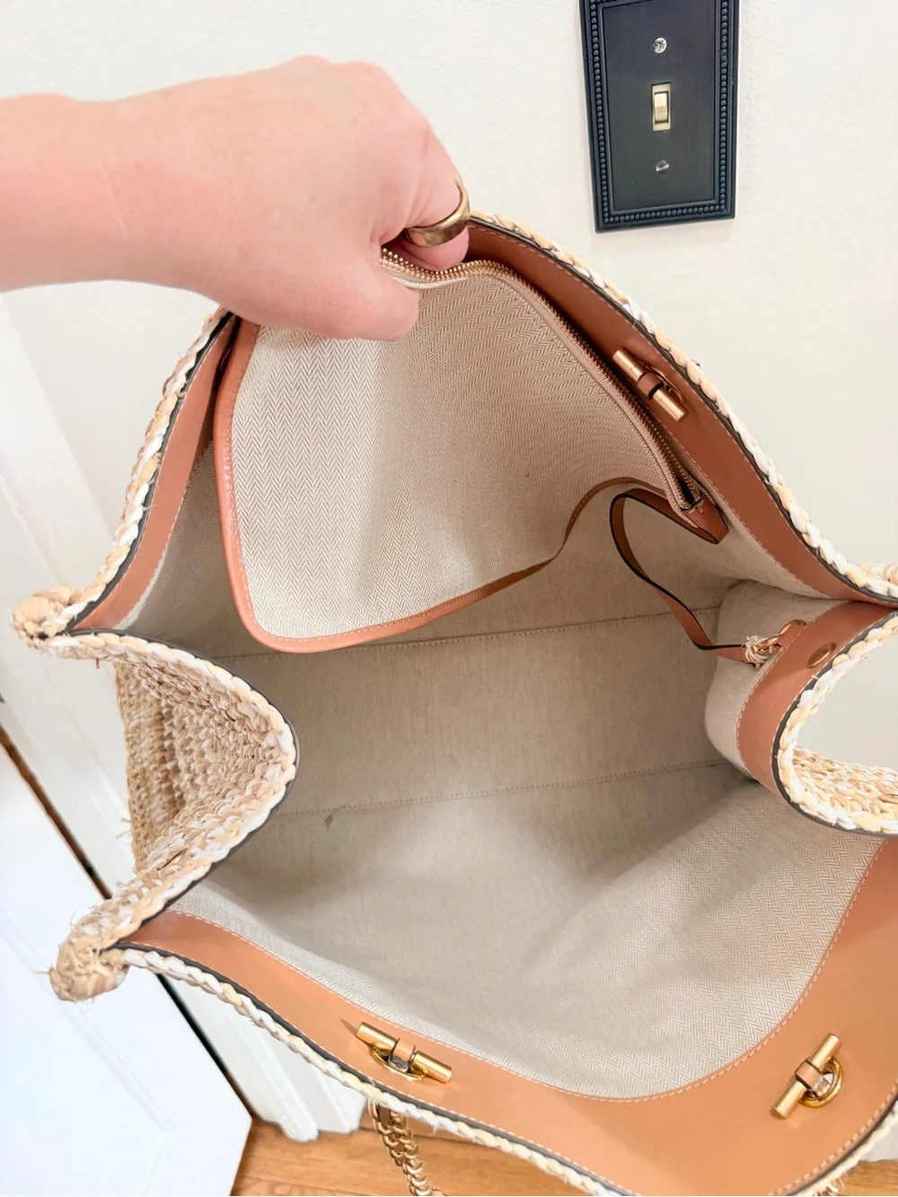 RARE Tory Burch Ella Rafia Tote